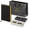 Ручка шариковая PARKER "IM Core Black Lacquer GT", ежедневник А5 черный, пакет, 880899 - фото 3448109