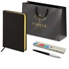 Ручка шариковая PARKER "Jotter Plastic CT", корпус черный, ежедневник А5 черный, золотой срез, пакет, 880894 - фото 3448110