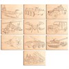 Заготовки деревянные для выжигания "Военная техника", 5 шт., 10 рисунков, 15х21 см, BRAUBERG HOBBY, 665308 - фото 3652338