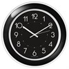 Часы настенные TROYKATIME (TROYKA) 122201202, круг, черные, черная рамка, 30х30х3,8 см - фото 3782838