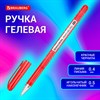 Ручка гелевая BRAUBERG "Profi-Gel PRO", КРАСНАЯ, линия письма 0,4 мм, игольчатый наконечник 0,5 мм, печать на корпусе, 144126 - фото 3783341