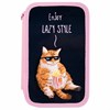 Пенал ПИФАГОР, 3 отделения, ламинированный картон, 19х11 см, "Lazy cat", 272252 - фото 3944059
