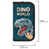 Пенал ПИФАГОР, 2 отделения, ламинированный картон, 19х11 см, "Dino world", 272249 - фото 3944096