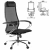Кресло офисное МЕТТА "К-12", хром, ткань-сетка, сиденье и спинка регулируемые, черное - фото 3944559