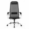 Кресло офисное МЕТТА "К-12", хром, ткань-сетка, сиденье и спинка регулируемые, черное - фото 3944565