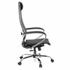 Кресло офисное МЕТТА "К-12", хром, ткань-сетка, сиденье и спинка регулируемые, черное - фото 3944571
