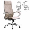 Кресло офисное МЕТТА "L1m 42", хром, сиденье и спинка мягкие, велюр, бежевое - фото 3944576