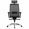 Кресло офисное МЕТТА "SAMURAI" S-3.05, с подголовником, сверхпрочная ткань-сетка, черное - фото 3944609