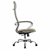 Кресло офисное МЕТТА "L1m 42", хром, сиденье и спинка мягкие, велюр, светло-серое - фото 3944611
