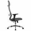 Кресло офисное МЕТТА "L1m 42/2D", хром, 2D-подлокотники, сиденье и спинка мягкие, велюр, темно-серое - фото 3944615