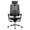 Кресло МЕТТА "YOGA" Y 4DT B2-14D, адаптивная спинка, 3D-подголовник, сверхпрочная сетка, черное - фото 3944618