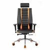 Кресло компьютерное МЕТТА "ErgoLife" 10 B2-160D, 2D-подголовник, экокожа/сетка, черное/оранжевое - фото 3944622