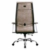 Кресло офисное МЕТТА "L1m 42", хром, сиденье и спинка мягкие, велюр, бежевое - фото 3944624