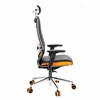 Кресло компьютерное МЕТТА "ErgoLife" 10 B2-160D, 2D-подголовник, экокожа/сетка, черное/оранжевое - фото 3944642