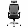 Кресло офисное МЕТТА "SAMURAI" S-3.05, с подголовником, сверхпрочная ткань-сетка, черное - фото 3944644
