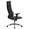 Кресло офисное МЕТТА "L1m 42/2D", хром, 2D-подлокотники, сиденье и спинка мягкие, велюр, темно-серое - фото 3944645