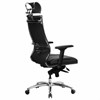 Кресло офисное МЕТТА "SAMURAI" KL-3.05, с подголовником, экокожа, черное - фото 3944647