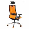 Кресло компьютерное МЕТТА "ErgoLife" 10 B2-160D, 2D-подголовник, экокожа/сетка, черное/оранжевое - фото 3944663
