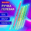 Ручка гелевая BRAUBERG DIAMOND NEON, ЧЕРНАЯ, корпус ассорти, игольчатый узел 0,5 мм, линия письма 0,25 мм, 144132 - фото 3946927