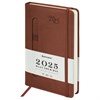 Ежедневник датированный 2025 А5 138x213 мм, BRAUBERG "Optimal", под кожу, резинка-фиксатор, держатель для ручки, коричневый, 115895 - фото 4039025