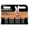 Батарейки КОМПЛЕКТ 10 шт., DURACELL Basic ОРИГИНАЛ, AAA (LR03, 24А), алкалиновые, мизинчиковые - фото 4040636