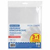 Обложки ПВХ для рабочих тетрадей и учебников, НАБОР "3 шт + 1 шт в ПОДАРОК", СУПЕРПЛОТНЫЕ, 250 мкм, 265x410 мм, прозрачные, BRAUBERG, 272694 - фото 4112982