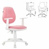 Кресло детское BRABIX "Fancy MG-201W", с подлокотниками, пластик белый, ткань вельветовая, розовое, 533009 - фото 4154037