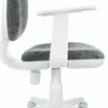 Кресло детское BRABIX "Fancy MG-201W", с подлокотниками, пластик белый, велюр, серое, 533010 - фото 4154076