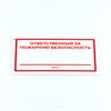 Знак "Ответственный за пожарную безопасность", КОМПЛЕКТ 3 штуки, 100х200х2 мм, пластик, F21 - фото 4981326