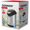 Термопот SONNEN TP-28, 3 л, 900 Вт, 1 температурный режим, ручной насос, сталь, черный/серебро, 456712 - фото 4983561