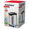 Термопот SONNEN TP-60, 6 л, 900 Вт, 1 температурный режим, 3 режима подачи воды, сталь, черный/серебро, 456713 - фото 4983564