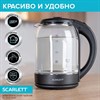 Чайник SCARLETT SC-EK27G90, 1,7 л, 1800 Вт, закрытый нагревательный элемент, стекло, черный - фото 4983712