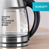 Чайник SCARLETT SC-EK27G54, 1,7 л, 1800 Вт, закрытый нагревательный элемент, стекло, стальной - фото 4983753