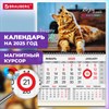 Календарь квартальный на 2025 г., 1 блок, 1 гребень, магнитный курсор, мелованная бумага, BRAUBERG, "Котик", 116080 - фото 4983986