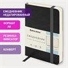 Ежедневник недатированный МАЛЫЙ 100х150 мм А6 BRAUBERG "Metropolis Ultra", под кожу, 160 л., черный, 113300 - фото 5191440