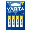 Батарейки алкалиновые "мизинчиковые" КОМПЛЕКТ 4 шт., VARTA ENERGY, ААА (LR03,15А), блистер, 4103229414 - фото 5372935