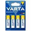 Батарейки алкалиновые "пальчиковые" КОМПЛЕКТ 4 шт., VARTA ENERGY, АА (LR6, 24А), блистер, 4106229414 - фото 5372938