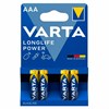 Батарейки алкалиновые "мизинчиковые" КОМПЛЕКТ 4 шт., VARTA LONGLIFE POWER, ААА (LR03, 15А), блистер, 4903121414 - фото 5372942