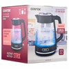 Чайник CENTEK CT-1014, 1,7 л, 2200 Вт, закрытый нагревательный элемент, стекло, черный, CT-1014 Black - фото 5417992