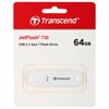 Флеш-диск 64GB TRANSCEND JetFlash 730, USB 3.1, белый, TS64GJF730 - фото 5488470