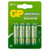 Батарейки КОМПЛЕКТ 4 шт. GP GreenCell AA (R6, 15G), солевые, пальчиковые, блистер, 15, 15G-2CR4 - фото 5505176