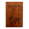 Обложка для паспорта "Passport Map", мягкая экокожа, коричневая, STAFF, 238876 - фото 5631948