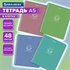 Тетрадь А5, 48 л., BRAUBERG, гребень, клетка, матовая ламинация, Knowledge, (микс в спайке), 405324 - фото 6180796