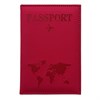 Обложка для паспорта "Passport map", экокожа soft-touch, малиновая, STAFF, 238761 - фото 6216161
