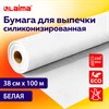 Бумага для выпечки силиконизированная, пергамент 38 см х 100 м, белый, LAIMA, CH, 609588 - фото 6235438