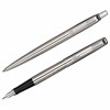 Набор PARKER "Jotter Stainless Steel GT": шариковая ручка синяя и перьевая ручка синяя, 2093258 - фото 6235553