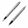 Набор PARKER "IM Stainless Steel CT": шариковая ручка синяя и перьевая ручка синяя, 2183058 - фото 6249198