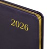 Еженедельник датированный 2026, А5, 145х215 мм, BRAUBERG "Iguana", под кожу, темно-фиолетовый, 117172 - фото 6279912