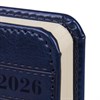 Ежедневник датированный 2026 МАЛЫЙ ФОРМАТ 100х150мм А6, BRAUBERG Imperial, под кожу, синий, 117255 - фото 6280223
