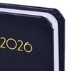 Ежедневник датированный 2026 МАЛЫЙ ФОРМАТ 100х150мм А6, BRAUBERG Select, балакрон, темно-синий, 117259 - фото 6280288